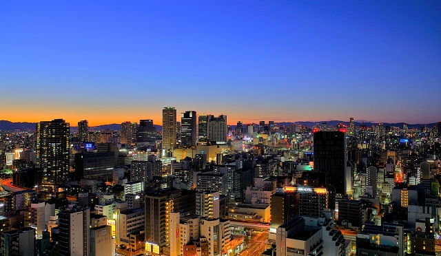 Night view from Tsutenkaku Tower